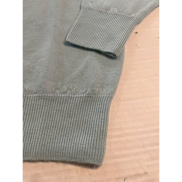 RARE! Vintage NWT 100% pure new wool Lambswool Crew Neck Sweater blue buttons - Picture 5 of 14